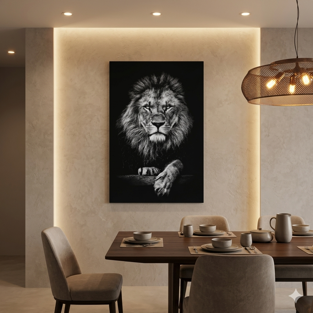 Dominio Absoluto – León Blanco y Negro de Lujo
