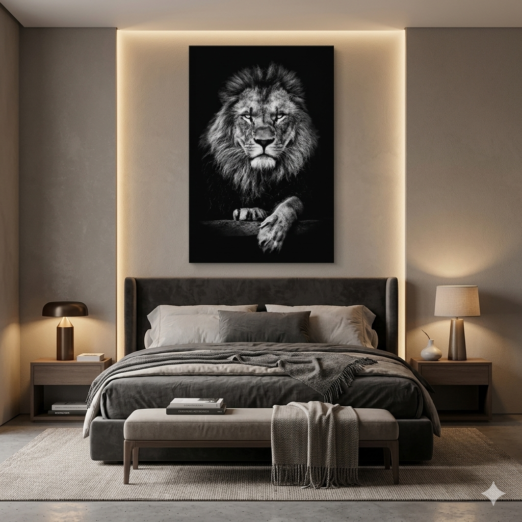 Dominio Absoluto – León Blanco y Negro de Lujo
