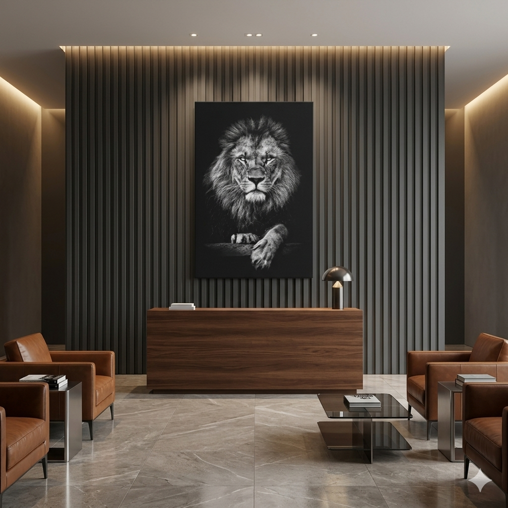 Dominio Absoluto – León Blanco y Negro de Lujo